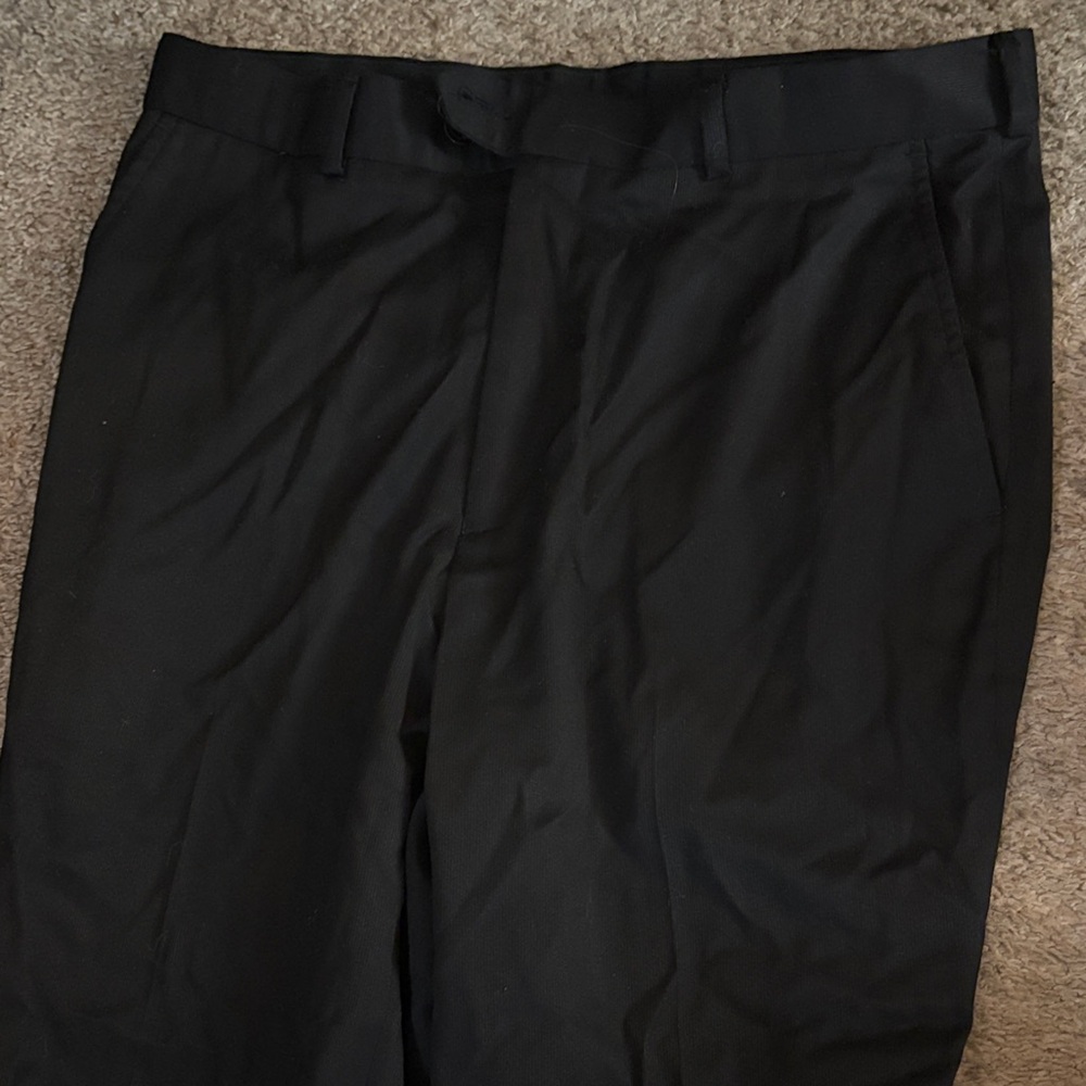 Alfani Black Flat-Front Mens Dress pants